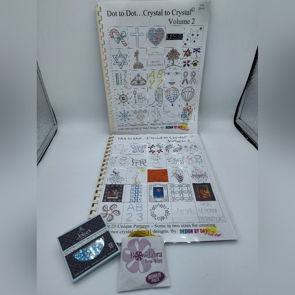 Dot to Dot Crystal to Crystal Pattern Books Vol 2 & 3 + Bonus - Picture 1 of 3